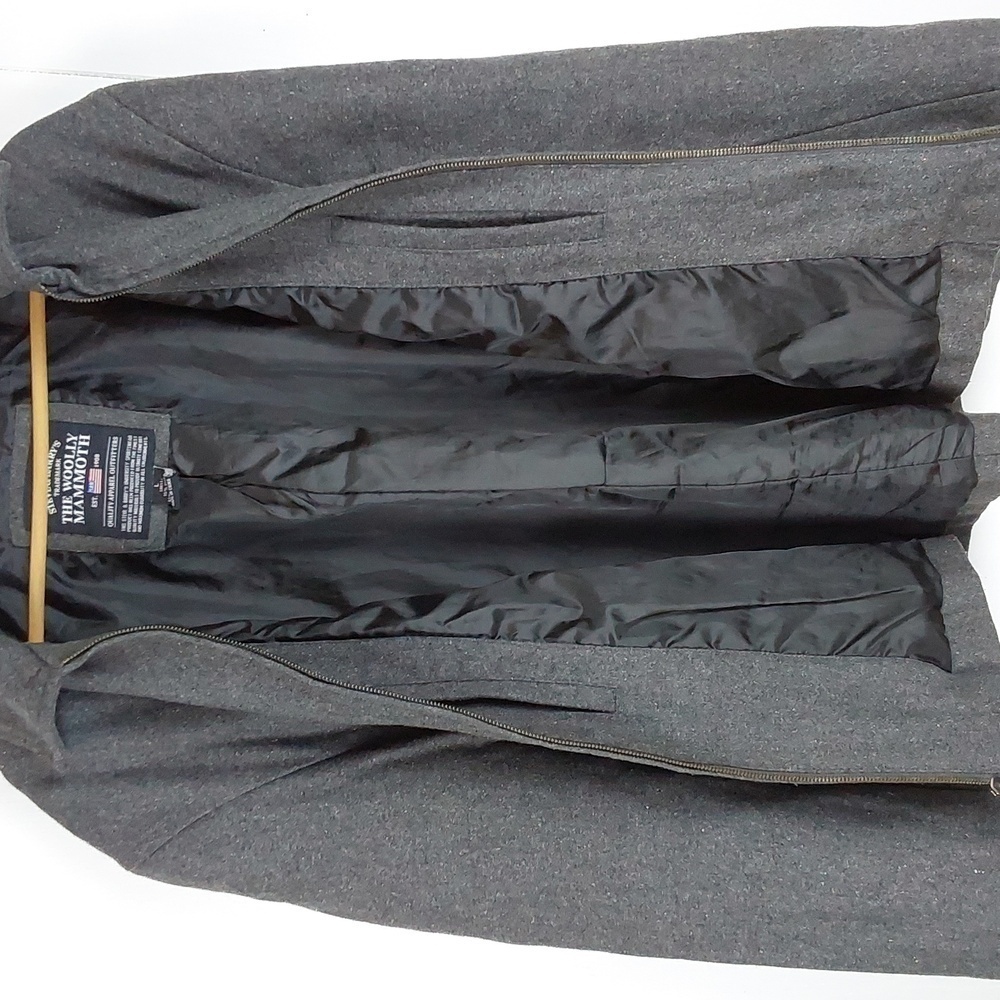 Steve & Barry's Wooly Mammoth Dark Gray Wool Dress Coat Preppy Neutral Sz.L - Picture 7 of 13